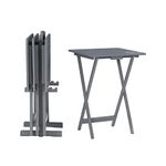 Linon SAMM, Wood, Grey, Five Piece TV Tray Table Set