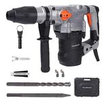 1600W SDS-Max Demolition Jack Hammer Drill, 1-9/16" 13-Amp Corded Electric Heavy Duty Demo Chipping Hammer Concrete/Pavement Breaker with 1 Drill Bits, Point Chisel, Carrying Case