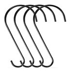 Q1 Beads 6 Pack Stainless Steel 8" inch S Hooks Heavy Duty Hanger Hook for Hanging (Chrome)