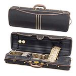 MI&VI NF-9001 Professional Hard-Shell Violin Case 4/4 (Full Size) Luxury Silk Interior | High-Density Foam | Sheet Pocket | Oblong Shape | Adjustable Straps | Hygrometer | Thermometer (Black)