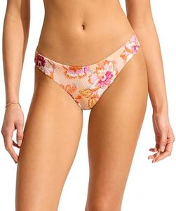 Seafolly Women's Reversible Hipster Bikini Bottom Swimsuit, Spring Festival Nectar, 8