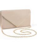 ERKOON Nude Clutch Purse, Evening Clutch Bags Women Faux Suede Prom Handbag Formal Party Clutches Wedding Purses Cocktail Promenade Shoulder with Detachable Strap (Pinky-Beige)