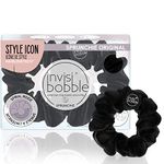 invisibobble Sprunchie Spiral Hair Ring - True Black- 2 Pack - Scrunchie Stylish Bracelet, Strong Elastic Grip Coil Accessories for Women - Gentle for Girls Teens and Thick Hair