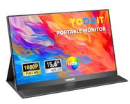 Yodoit Portable Monitor 15.6" 1920×1080 FHD Monitor Screen IPS Display with USB Type C Port and Built-in Speakers with Smart Cover Monitor Compatible with PC, Laptop, MacBook, Xbox