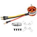 Dilwe D2822 Brushless Motor with Adapter RC Motor Replacement for RC Fixed Wing Airplane Motor Size: 28x11.5mm, 57g(2600KV)