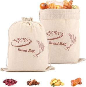 Reusable Linen Bread Bags for Homemade Bread,12x15 Inch Sourdough Bread Storage Bags with Plastic Inner Lining (2)