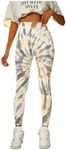 GORGLITTER Women's Graphic Printed Leggings High Waisted Tummy Control Yoga Pants Workout Running Leggings Apricot Multi Medium