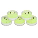 Round Bubble Levels, 5PCS Mini Circular Bullseye Level Inclinometers, Circular Bubble Spirit Level for Tripod, Phonograph, Turntable, 15x8mm