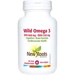 New Roots Herbal - Wild Omega 3 EPA 660mg - DHA 330mg - 60 Softgels - Fish Oil Omega 3 Supplement - Omega 3 Fatty Acid Supplements for Men & Women - Brain Function - Cardiovascular Health - Omega 3 Pills