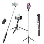 Kratos K50 Selfie Stick Tripod with Light, 67 inch/170CM Reinforced Tripod for Mobile Phone,Multi-Functional Bluetooth Long Selfie Stick for Travel,Vlogging,Compatible with iPhone and All Smartphones