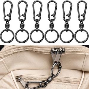 XEMBRALTI Anti Theft Zipper Clips, 6Pcs Zippers Locks with Longer Clips for Crossbody Bag, Backpack, Upgraded Anti Theft Clip for Main Zipper (Black-6Pcs)