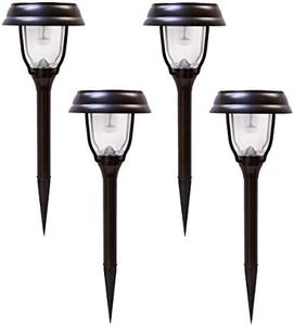 SOLARBASICS SB-145 DC Pathway Solar Landscape Accent Light, Dual Warm/Bright White Bulb, LED, Oil Rubbed Bronze, 4-Pack