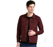 Zooni collection Men Denim Jacket: Versatile and Stylish (IN, Alpha, L, Regular, Maroon)