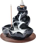 Handmade Waterfall Backflow Incense Burner,Backflow Incense Burner Incense Holder for Home Office Bedroom Yoga Decoration with 10 Pcs Free Cones (Lotus Hand)