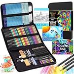 Efimeso 83 Colouring Pencil Set, Drawing Pencils Art Supplies with Charcoal Graphite Pencils,Sketching Pencils for Adults Artist