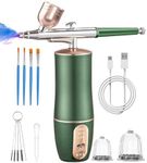 Airbrush Kit with Compressor, Rechargeable Portable Cordless Air Brush Set, Handheld Airbrush Gun Set for Nail Art, Makeup, Painting, Cake Decor