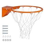 GoSports Regulation 18 Inch Steel Breakaway Basketball Rim - Use for Replacement or Garage Mount