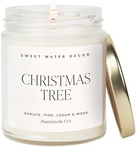 Sweet Water Decor Christmas Tree Candle Winter Holiday Scent, 9oz Clear Jar