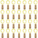 Wine Bottle Lights with Cork – Cork Lights for Wine Bottles 28 Pack 7 ft Silver Wire Mini Cork Fairy Lights Battery Operated, Tiny Wine Cork Lights for DIY,Party, Wedding,Decor (Warm White)