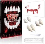 Vampire Teeth Fangs Halloween Makeup - Vampire Face Jewels Vampire Accessories 3 Sizes Vampire Fangs, Halloween Decoration Costume Props Dress Up Accessories for Cosplay Halloween Party Prop