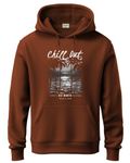 ADRO Printed Hoodie for Men, 320 GSM Soft Cotton Hoodie, Long Lasting Print, Warm Hoodie for Winter | Mens Hoodies | Mens Sweatshirt|H24-CHILL-BR-2XL