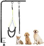 WeGXY Dog Grooming Arm, 29" Height Adjustable Pet Grooming Arm with Clamp for Small and Medium Dogs,Grooming Loop and No Sit Haunch Holder