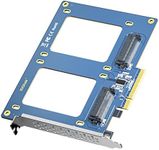 10GTEK PCIe 3.0 x8 to Dual U.2 NVMe SSD Adapter Card, SFF-8639 Interface with Full-Height Bracket for Server/NAS/Desktop Storage