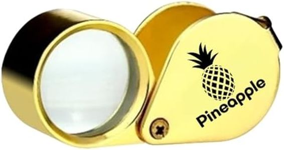 Pineapple 30X Jewelers Loupe Magnifier Foldable Pocket Magnifying Glass Small Jewelry Eye Loop for Jewelers, Gems, Diamonds, Plants, Coins (Gold)