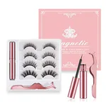 Magnetic Eyelashes,Magnetic Eyeliner and Lashes Kit have Soft Reusable Waterproof Long Lasting 4 Pairs of 3D Magnetic Eyelashes Natural Look No Glue, 1