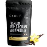 EXALT | 7hr Triple Release Protein Blend: Grass Fed Whey Protein Powder, Free-Range Egg White & Micellar Casein | Madagascan Vanilla | 500G