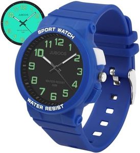 Juboos Kid's Analog Watch for Boys and Girls, Outdoor Sports 5 ATM/50 M Waterproof Childrens Watch with Light, Easy-to-Read Time Teaching Large Dial