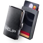 I-CLIP - Gunmetal Black (Carbon Fiber) - Slim Wallet - Minimalist, Thin Design & Money Clip