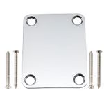 Musiclily Pro 4-Bolt Steel Neck Plate for Stratocaster Telecaster Electric Guitar or Bass, Chrome