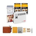 KODAK Mini 3 Retro 4PASS Portable Photo Printer (3x3 inches) + 68 Sheets Gift Bundle (8 Initial Sheets + 60 Sheets Pack), White