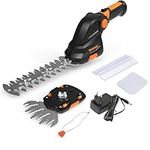 GARCARE 2 in 1 Grass Shears & Hedge Trimmer, Cordless Handheld Bush Trimmer, 1200rpm Grass Cutter with 1500mAh Built-in Battery