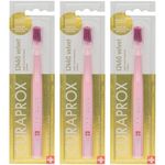 Curaprox CS12460 Velvet Ultra Soft Swiss Toothbrushes - 3-Pack - Best Toothbrush With Soft Bristles For Adult Men And Women With Sensitive Teeth And Gums