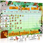 Luigi's Large Safari Animal Potty Training Reward Chart | Chores Chart for Kids: Encourages Good Behaviour and Customisable Magnets and Dry Erase Feature | Sticker Chart for Children Behaviour