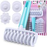 Fondant Ribbon Cutter Wheel Roller Pastry Mold Dough Lattice Cutter 4 Different Gears Embosser Set Noodle Dough Cutter Pastry Tools for Pie Pastry Household Baking