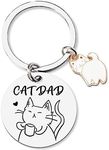 Cat Dad Keychain gifts for Men Boys Funny gifts for Dadddy Father Day Gifts Best Cat Dad Ever gifts for Pet Cat Lovers Owners Friends Boyfriend Christmas Birthday Gift Key Ring