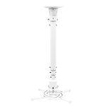 DYNAVISTA Full Motion Universal Ceiling Projector Mount Bracket with Adjustable Height and Extendable Arms Rotating Swivel Mount for Home and Office Projector (White)