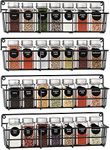 Craft Expertise Spice Rack Organizer,Hanging Spice Pantry Storage Floating Shelves Organization,4 Pack Space Saving Seasoning Organizer For Kitchen Cabinet,Door Or Bathroom,Black (Iron,Wall Mounted)