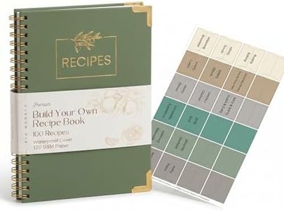 BLU MONACO Large Blank Recipe Book to Write in Your Own Recipes, Spiral Bound (Green), 8.5 x 11, 160 Pages, Lay-Flat Design, Thick Paper, Metal Corners, Color Category Tabs, Cooking Reference Guides