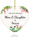 Mother Daughter Ornament 2023, Mom and Daughter Gifts, 3inch Ceramic Christmas Tree Ornament Keepsake Gifts for Mother Daughter Christmas Ornament