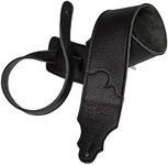 Franklin Strap 3" Original Black Glove Leather with Suede Backing Guitar Strap Black Stitching