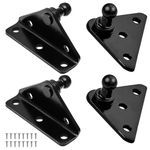 10MM Ball Stud Mounting Bracket for Gas Struts Lift Supports Shocks Spring Prop 4PCS, Black 4PCS, Black