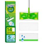 Swiffer Wet & Dry Sweeper Starter Kit, Mops for Floors, Includes 1 Floor Mop, 5 Swiffer Wet Pads & 14 Dry Cloth Refills