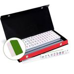 LANYOTA Travel Mini Mahjong Set 24mm, 4 Racks, Traditional Chinese Mahjong Portable 144 Tiles with Portable Case,0.94 inch Mah-Jong with 2 Dices (24x16x12mm)