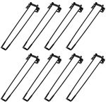MUKCHAP 8 Pcs 17 Inch/43cm Foldable Hairpin Legs, Metal Pin Legs Hairpin Table Legs Furniture Legs with Protect Feet for Coffee Laptop Table DIY Mini Desk, Nightstand, Black