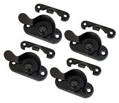 QCAA Steel Window Sash Lock, CTC 2", Matte Black, 4 Pack, Made in Taiwan