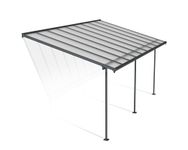 Palram Canopia Sierra Patio Veranda 3x5.46 Garden Canopy - Aluminum Lean to Pergola (3X5.46, Grey)